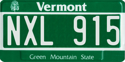 VT license plate NXL915