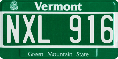 VT license plate NXL916