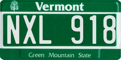 VT license plate NXL918