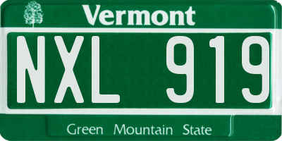 VT license plate NXL919