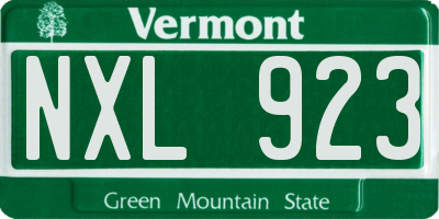 VT license plate NXL923