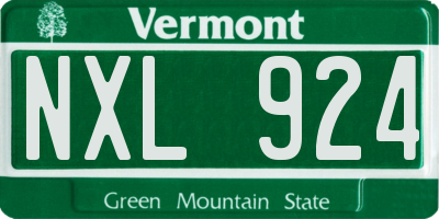 VT license plate NXL924