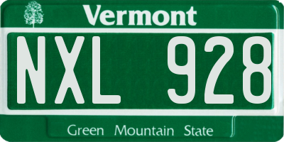 VT license plate NXL928