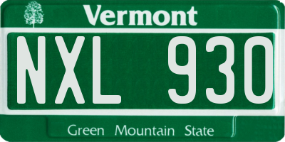 VT license plate NXL930