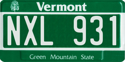VT license plate NXL931