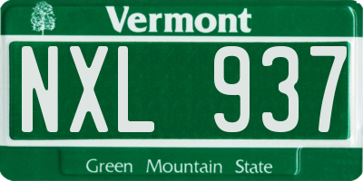 VT license plate NXL937