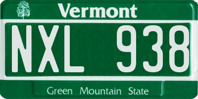 VT license plate NXL938