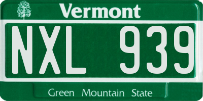 VT license plate NXL939