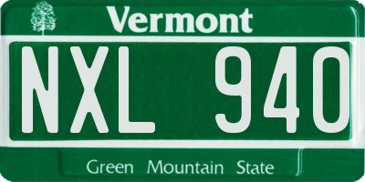 VT license plate NXL940