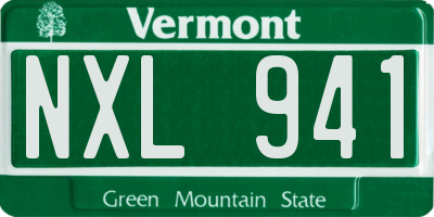 VT license plate NXL941