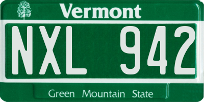 VT license plate NXL942