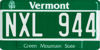 VT license plate NXL944