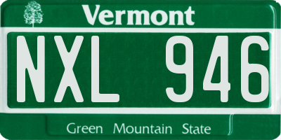 VT license plate NXL946