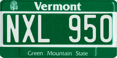VT license plate NXL950