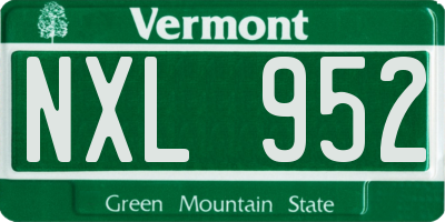 VT license plate NXL952