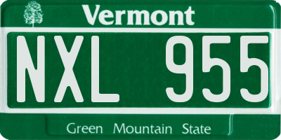 VT license plate NXL955