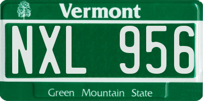 VT license plate NXL956
