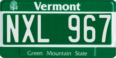VT license plate NXL967