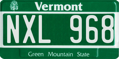 VT license plate NXL968