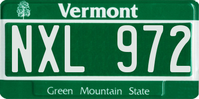 VT license plate NXL972