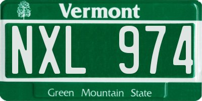 VT license plate NXL974