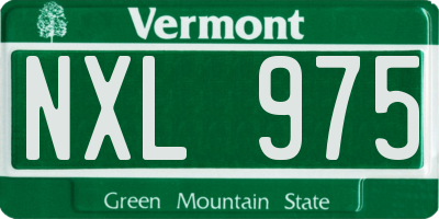 VT license plate NXL975