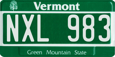 VT license plate NXL983