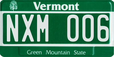 VT license plate NXM006