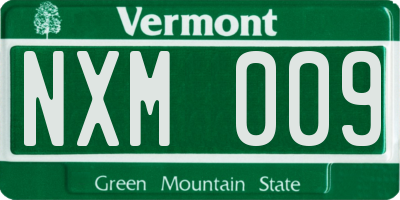 VT license plate NXM009