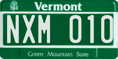 VT license plate NXM010