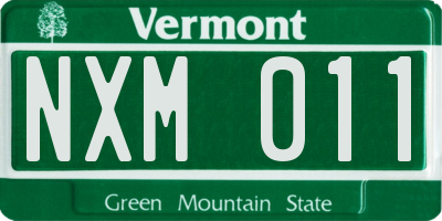 VT license plate NXM011