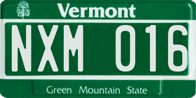 VT license plate NXM016