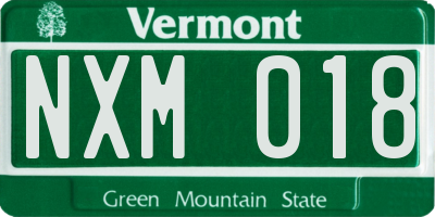 VT license plate NXM018