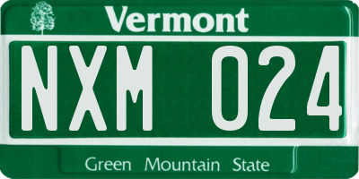 VT license plate NXM024