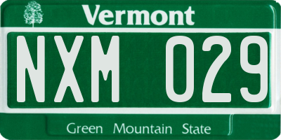 VT license plate NXM029