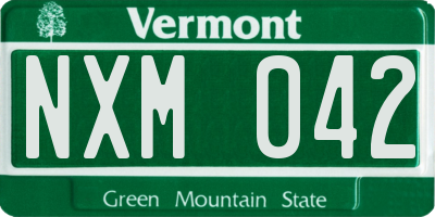 VT license plate NXM042