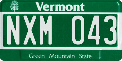 VT license plate NXM043