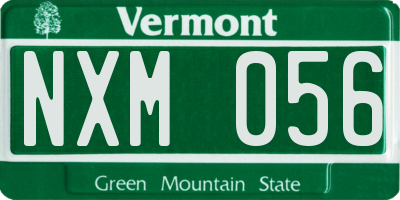 VT license plate NXM056