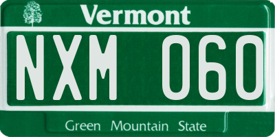 VT license plate NXM060
