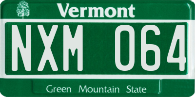 VT license plate NXM064