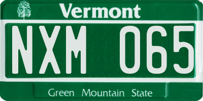 VT license plate NXM065