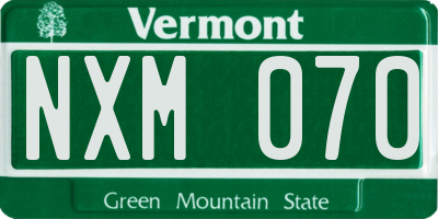 VT license plate NXM070