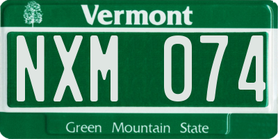 VT license plate NXM074