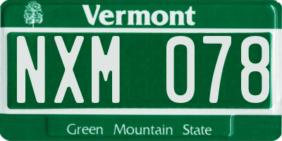 VT license plate NXM078