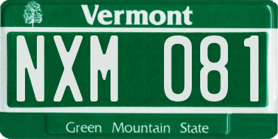 VT license plate NXM081