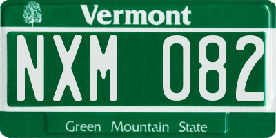 VT license plate NXM082