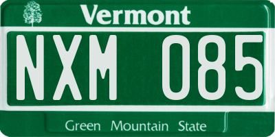 VT license plate NXM085
