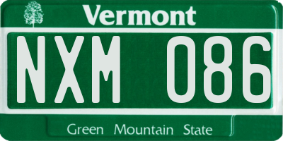VT license plate NXM086