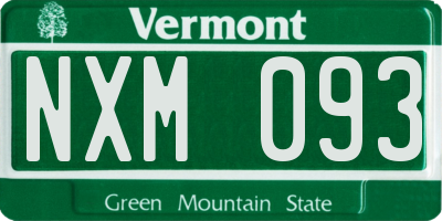 VT license plate NXM093
