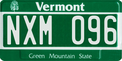 VT license plate NXM096